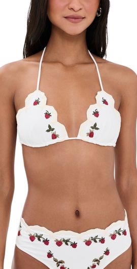 Sea Sea Bindi Strawberry Scallop Bikini Top Cream
