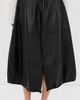 Sea Sea Caitlin Leather Midi Skirt Black - 3