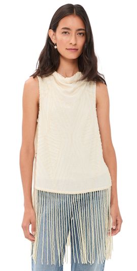 Sea Sea Carlotta Fringe Top Cream