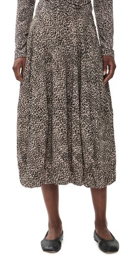 Sea Sea Charlize Print Bubble Midi Skirt Cream