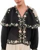 Sea Sea Christina Print Cape Blouse Black - 1