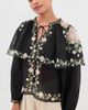Sea Sea Christina Print Cape Blouse Black - 2