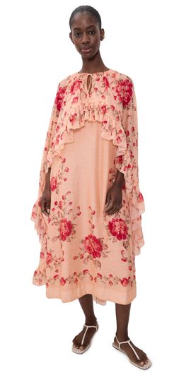 Sea Sea Christina Print Midi Cape Dress Pink