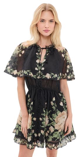 Sea Sea Christina Print Mini Dress Black