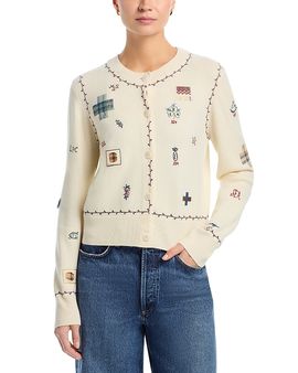 Sea Sea Claira Emb Wool Knit Cardigan