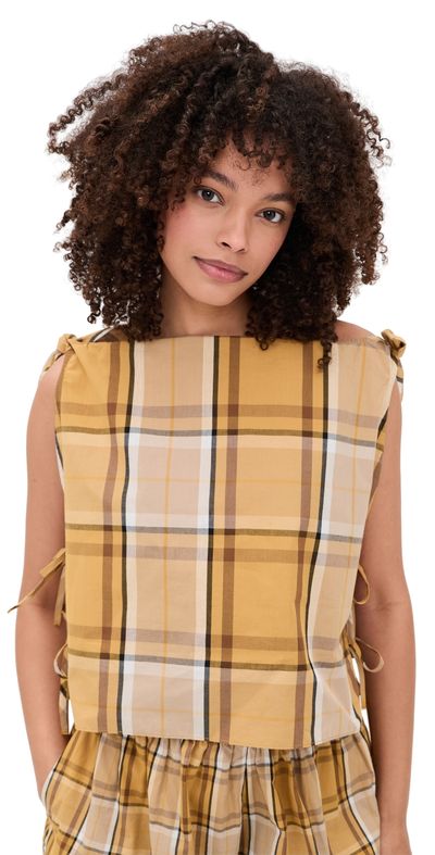 Sea Sea Copeland Plaid Top Yellow