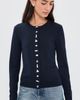 Sea Sea Danielle Pearl Button Cardigan Navy - 2