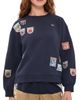 Sea Sea Davis Patchwork Crew Neck Sweatshirt Navy - 1