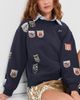 Sea Sea Davis Patchwork Crew Neck Sweatshirt Navy - 2