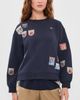 Sea Sea Davis Patchwork Crew Neck Sweatshirt Navy - 3