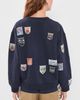 Sea Sea Davis Patchwork Crew Neck Sweatshirt Navy - 4