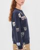 Sea Sea Davis Patchwork Crew Neck Sweatshirt Navy - 5
