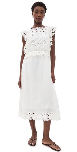 Sea Sea Eleannora Embellished Midi Dress White