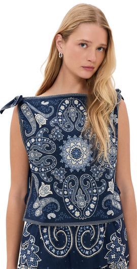 Sea Sea Emelina Print Sleeveless Top Navy