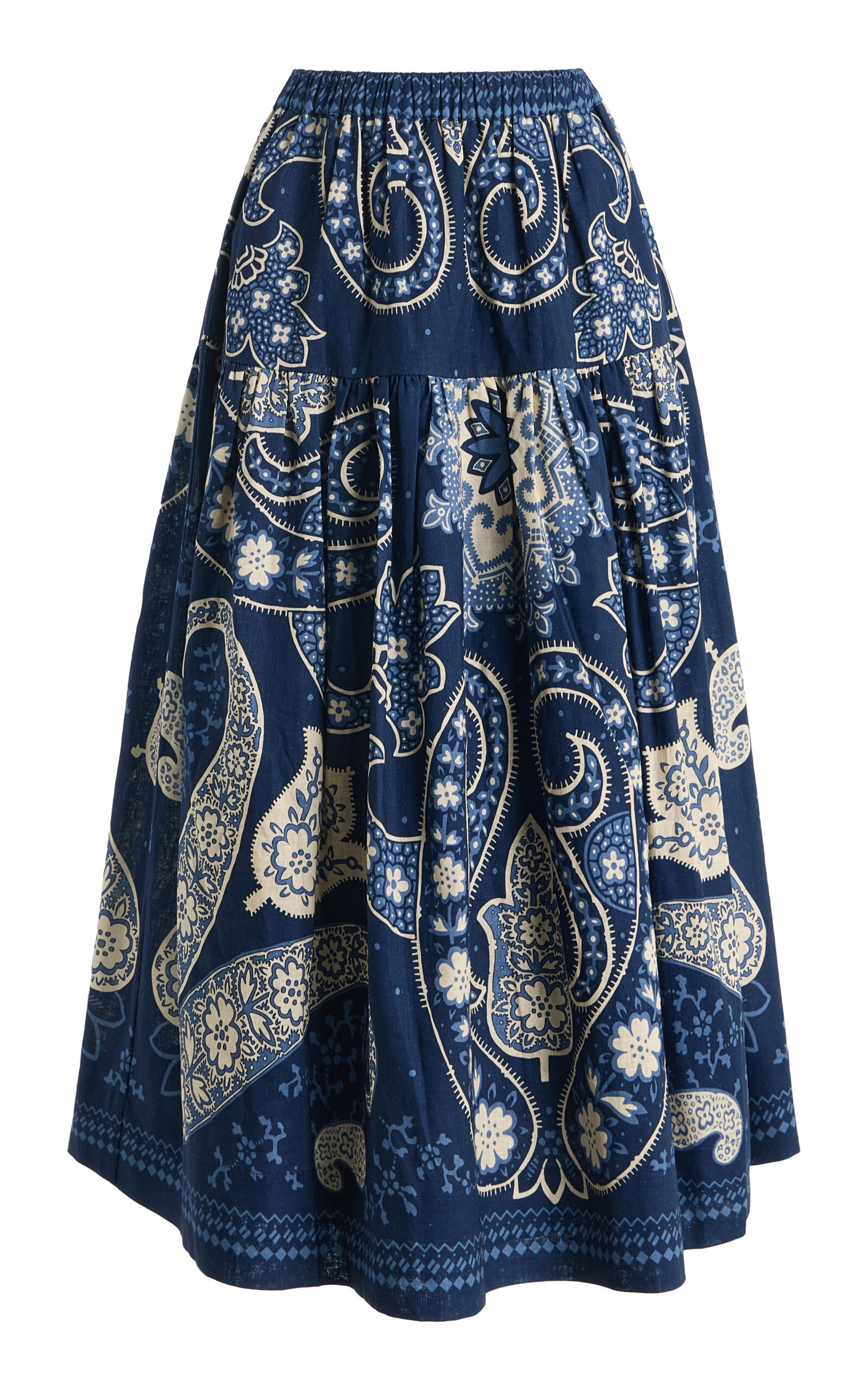 Sea Sea Emelina Printed LinenCotton Midi Skirt