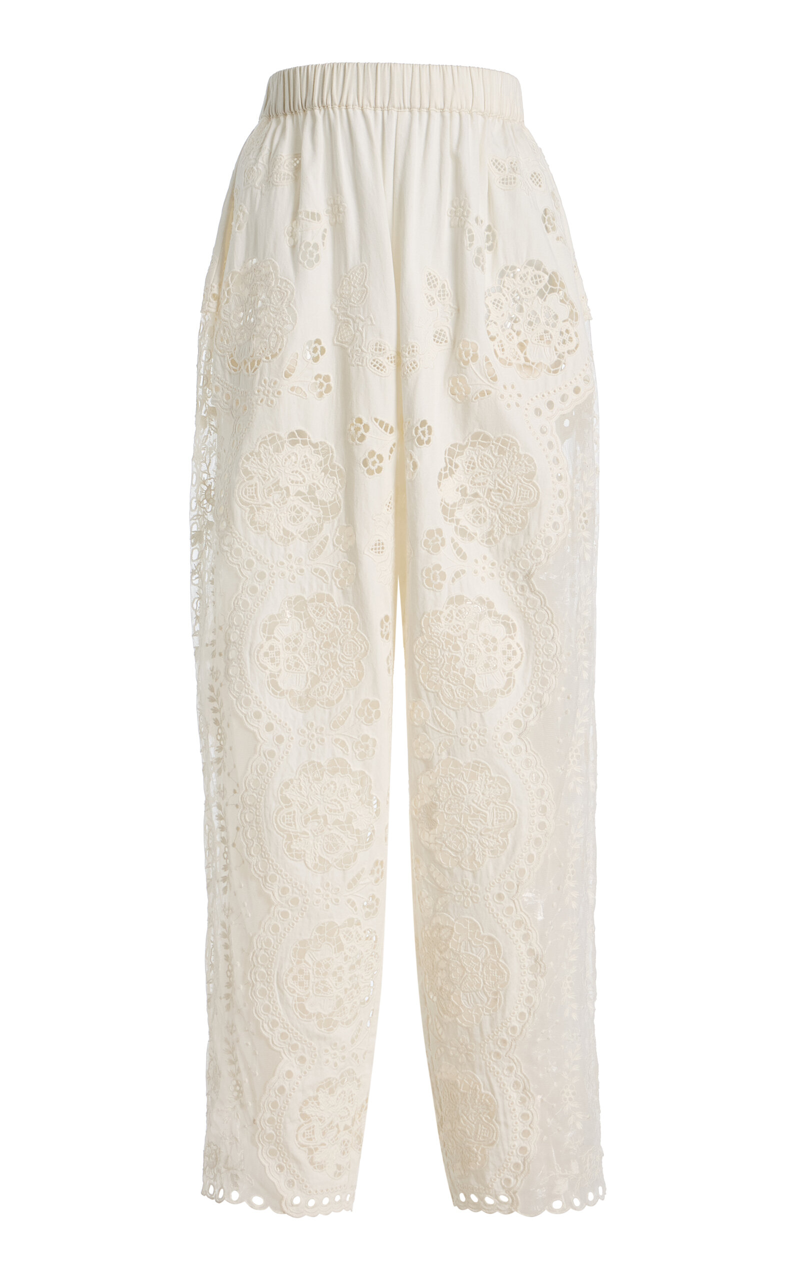 Sea Sea Gardener Embroidered Cotton Pants