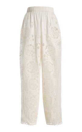 Sea Sea Gardener Embroidered Cotton Pants