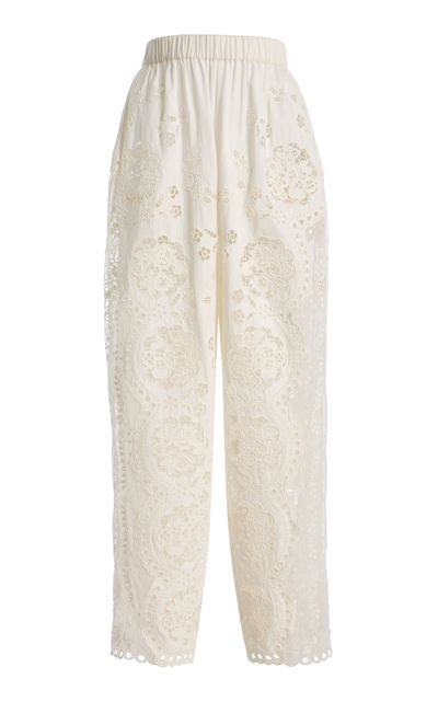 Sea Sea Gardener Embroidered Cotton Pants