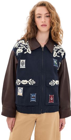 Sea Sea Georgie Sportswear Embroidered Jacket Navy