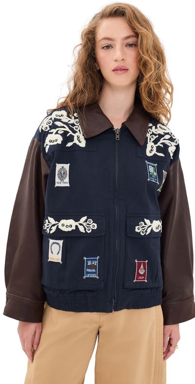 Sea Sea Georgie Sportswear Embroidered Jacket Navy