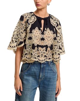 Sea Sea Gracelyn Embroidered Cape Top