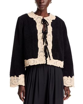 Sea Sea Ilaria Lace Trim Tie Front Teddy Jacket
