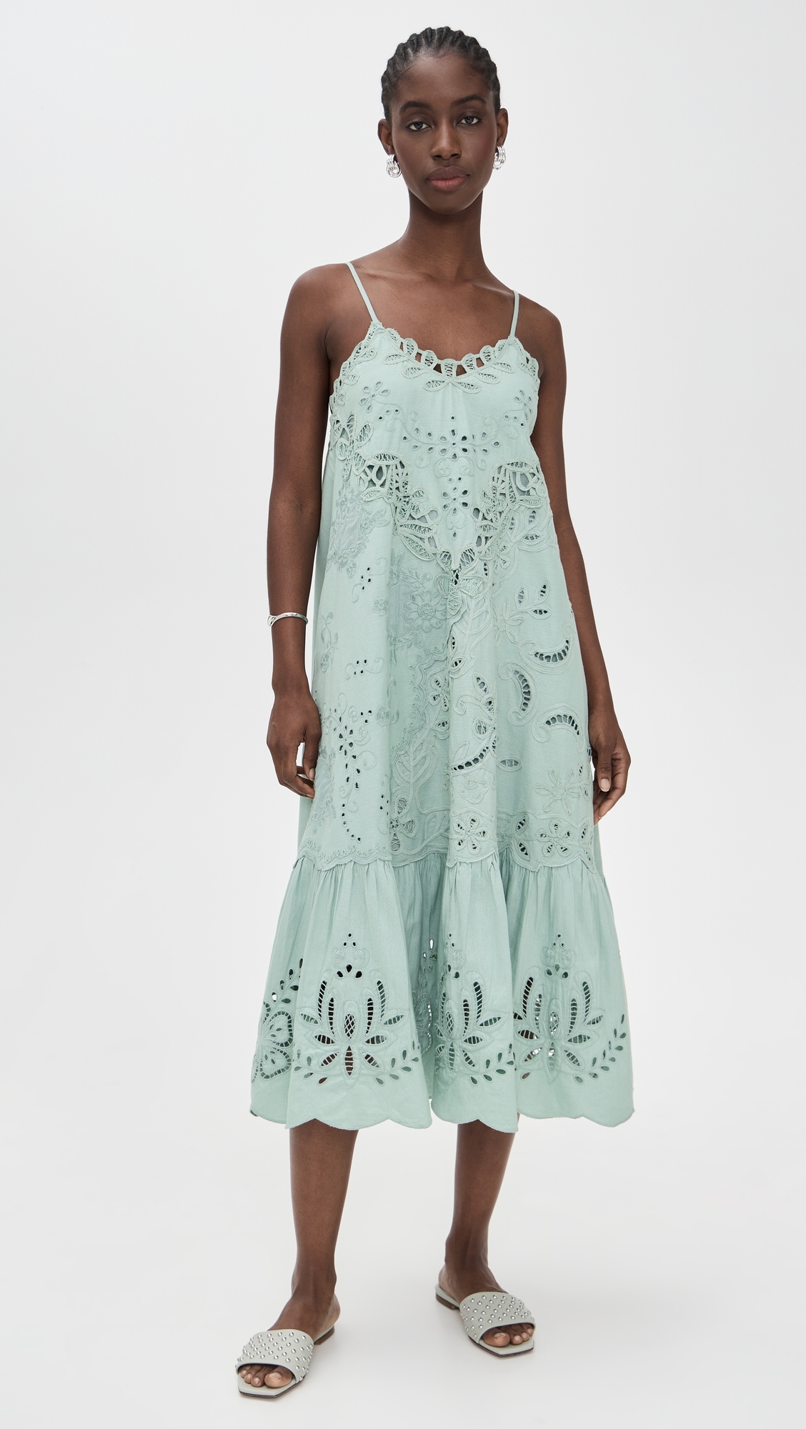 Sea - Iyla Soutache Slip Midi Dress Blue XXS