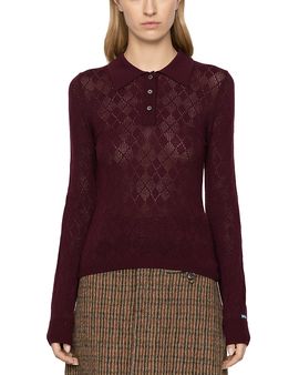 Sea Sea Jane Argyle Polo Merino Wool Sweater