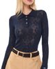 Sea Sea Jane Argyle Polo Sweater Navy - 1