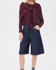 Sea Sea Jane Henley Sweater With Scarf Burgundy - 5