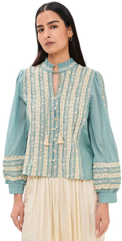 Sea Sea Kirsten Print Long Sleeve Top Sky