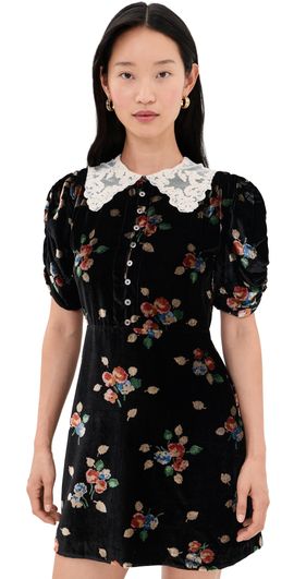 Sea Sea Leda Velvet Mini Dress Black