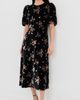 Sea Sea Leda Velvet Puff Sleeve Midi Dress Black - 2