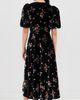 Sea Sea Leda Velvet Puff Sleeve Midi Dress Black - 3