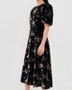 Sea Sea Leda Velvet Puff Sleeve Midi Dress Black - 4