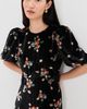 Sea Sea Leda Velvet Puff Sleeve Midi Dress Black - 5