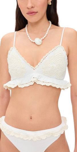 Sea Sea Madelyn Crochet Bikini Top White