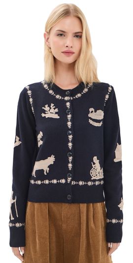 Sea Sea Margeurite Lace Patch Cardigan Navy