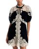 Sea Sea Medina Velvet & Lace Mini Dress - 1