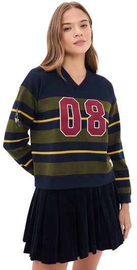 Sea Sea Mina Novelty V Neck Sweater Green