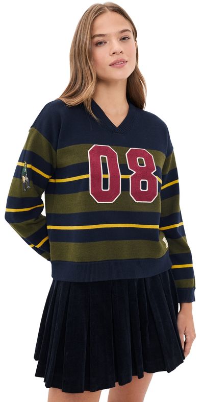 Sea Sea Mina Novelty V Neck Sweater Green