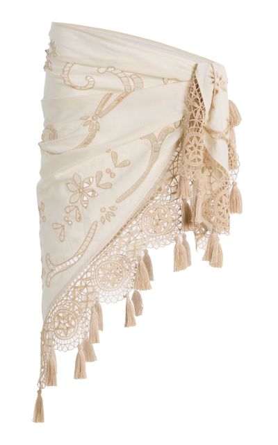 Sea Sea Niamh Embroidered CottonLinen Pareo Skirt