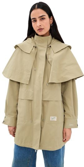 Sea Sea Odessa Workwear Mid-Length Cape Coat Taupe