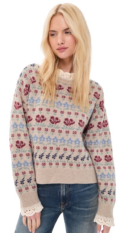 Sea Sea Preston Knit Crew Neck Sweater Cream