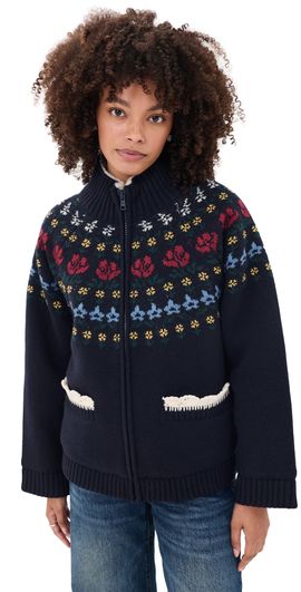 Sea Sea Preston Knit Sherpa Lined Jacket Navy
