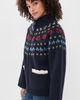 Sea Sea Preston Knit Sherpa Lined Jacket Navy - 4