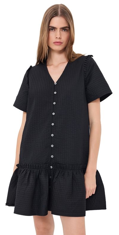 Sea Roni Solid Mini Dress Black