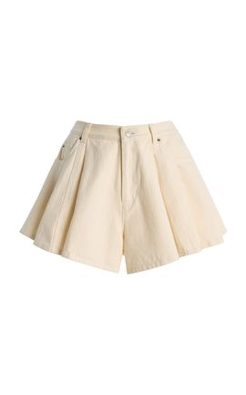 Sea Sea Stasia Pleated Denim Shorts
