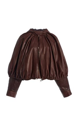 Sea Sea Thompson Hooded Leather Cape Jacket