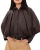 Sea Sea Thompson Leather Cape Jacket Brown - 1